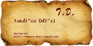 Takács Dézi névjegykártya